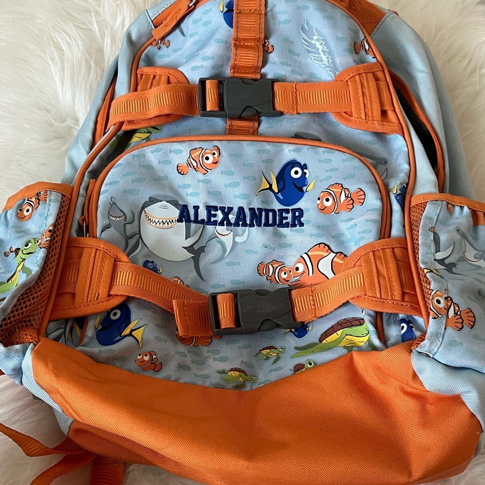 Pottery Barn kids finding Nemo backpack and lunchbox